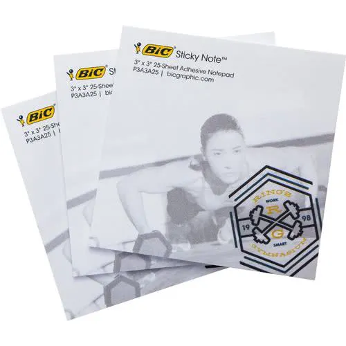 BIC Adhesive Sticky Note Pads (3" x 3" w/ 25 Sheets)